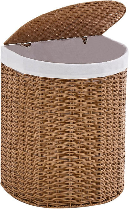 Half Moon Natural Water Hyacinth Laundry Hamper, 120L, Natural