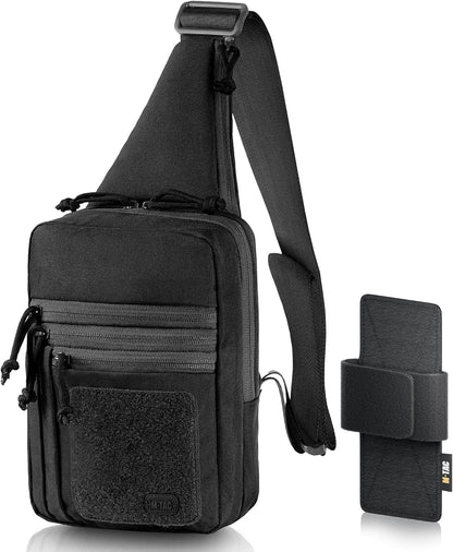 CCW Sling Bag for Men & Women - EDC Shoulder Bag Tactical - Crossbody Concealed Carry Bag - Mens Chest Pack (Olive Loop Panel)