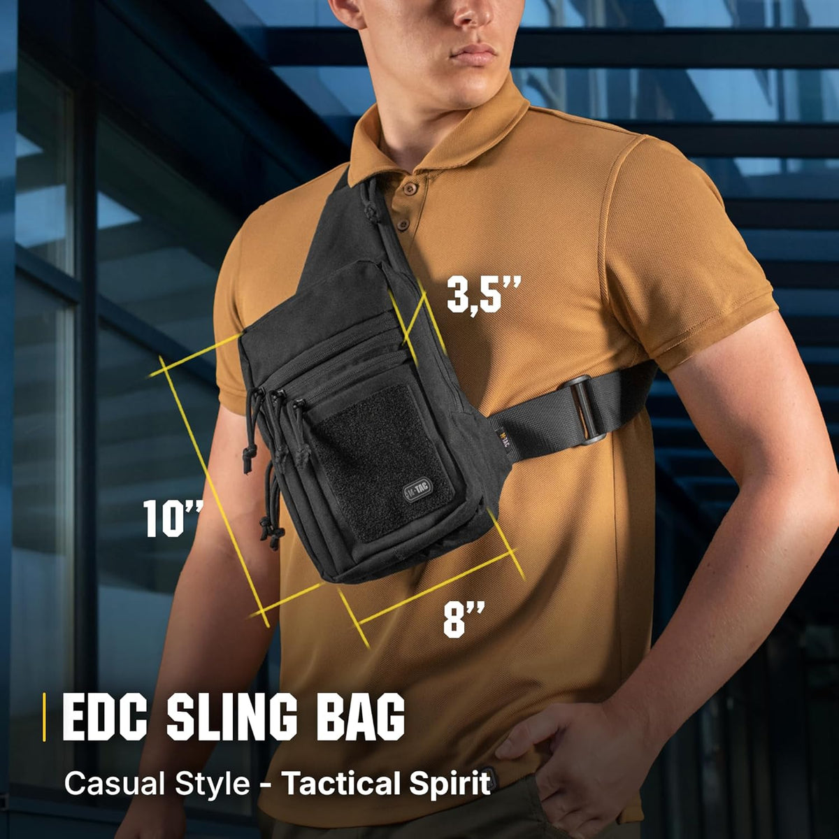 CCW Sling Bag for Men & Women - EDC Shoulder Bag Tactical - Crossbody Concealed Carry Bag - Mens Chest Pack (Olive Loop Panel)