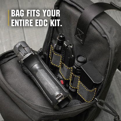 CCW Sling Bag for Men & Women - EDC Shoulder Bag Tactical - Crossbody Concealed Carry Bag - Mens Chest Pack (Olive Loop Panel)