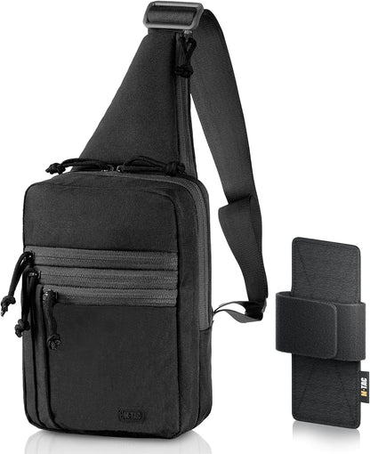 CCW Sling Bag for Men & Women - EDC Shoulder Bag Tactical - Crossbody Concealed Carry Bag - Mens Chest Pack (Olive Loop Panel)