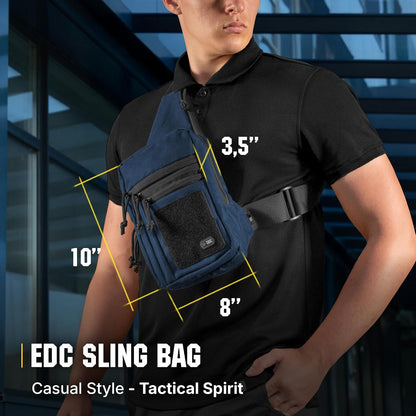 CCW Sling Bag for Men & Women - EDC Shoulder Bag Tactical - Crossbody Concealed Carry Bag - Mens Chest Pack (Olive Loop Panel)