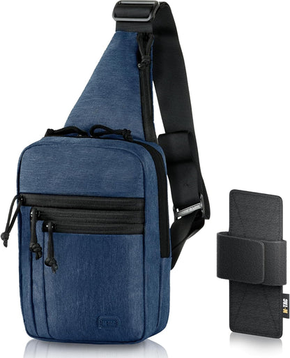 CCW Sling Bag for Men & Women - EDC Shoulder Bag Tactical - Crossbody Concealed Carry Bag - Mens Chest Pack (Olive Loop Panel)