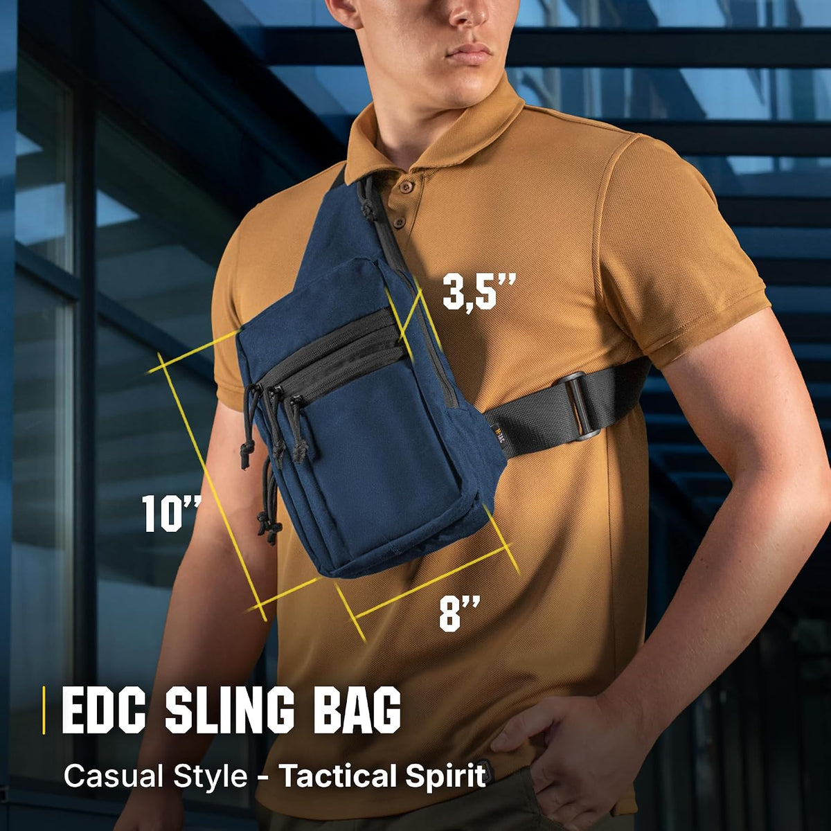 CCW Sling Bag for Men & Women - EDC Shoulder Bag Tactical - Crossbody Concealed Carry Bag - Mens Chest Pack (Olive Loop Panel)