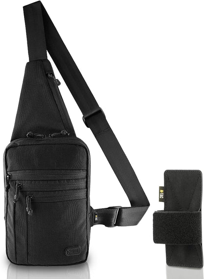 CCW Sling Bag for Men & Women - EDC Shoulder Bag Tactical - Crossbody Concealed Carry Bag - Mens Chest Pack (Olive Loop Panel)