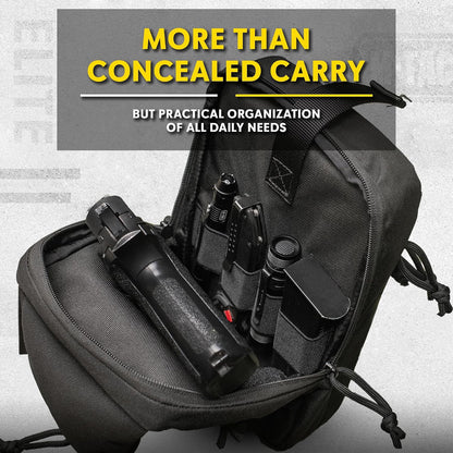 CCW Sling Bag for Men & Women - EDC Shoulder Bag Tactical - Crossbody Concealed Carry Bag - Mens Chest Pack (Olive Loop Panel)