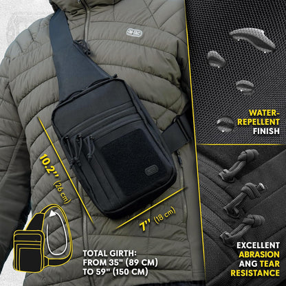 CCW Sling Bag for Men & Women - EDC Shoulder Bag Tactical - Crossbody Concealed Carry Bag - Mens Chest Pack (Olive Loop Panel)