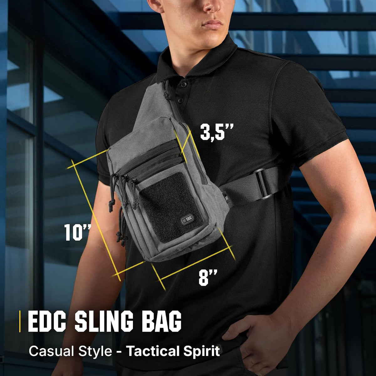 CCW Sling Bag for Men & Women - EDC Shoulder Bag Tactical - Crossbody Concealed Carry Bag - Mens Chest Pack (Olive Loop Panel)