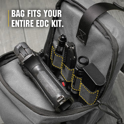 CCW Sling Bag for Men & Women - EDC Shoulder Bag Tactical - Crossbody Concealed Carry Bag - Mens Chest Pack (Olive Loop Panel)