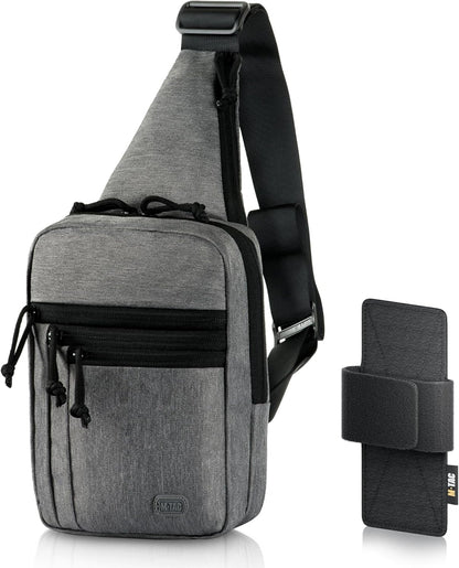 CCW Sling Bag for Men & Women - EDC Shoulder Bag Tactical - Crossbody Concealed Carry Bag - Mens Chest Pack (Olive Loop Panel)
