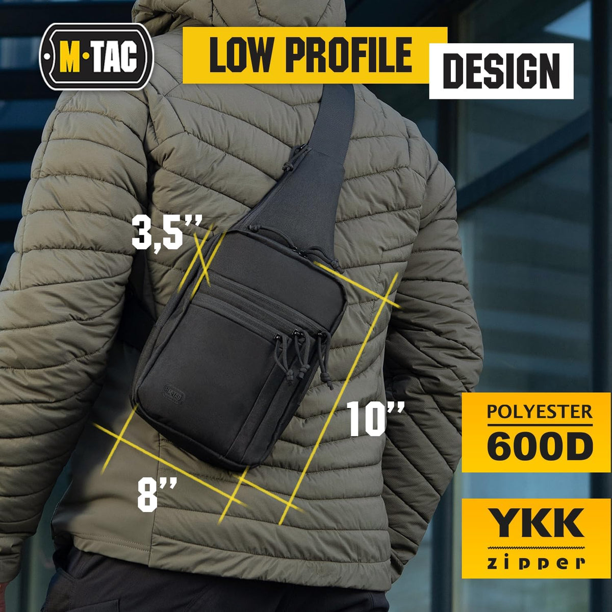CCW Sling Bag for Men & Women - EDC Shoulder Bag Tactical - Crossbody Concealed Carry Bag - Mens Chest Pack (Olive Loop Panel)