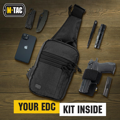CCW Sling Bag for Men & Women - EDC Shoulder Bag Tactical - Crossbody Concealed Carry Bag - Mens Chest Pack (Olive Loop Panel)