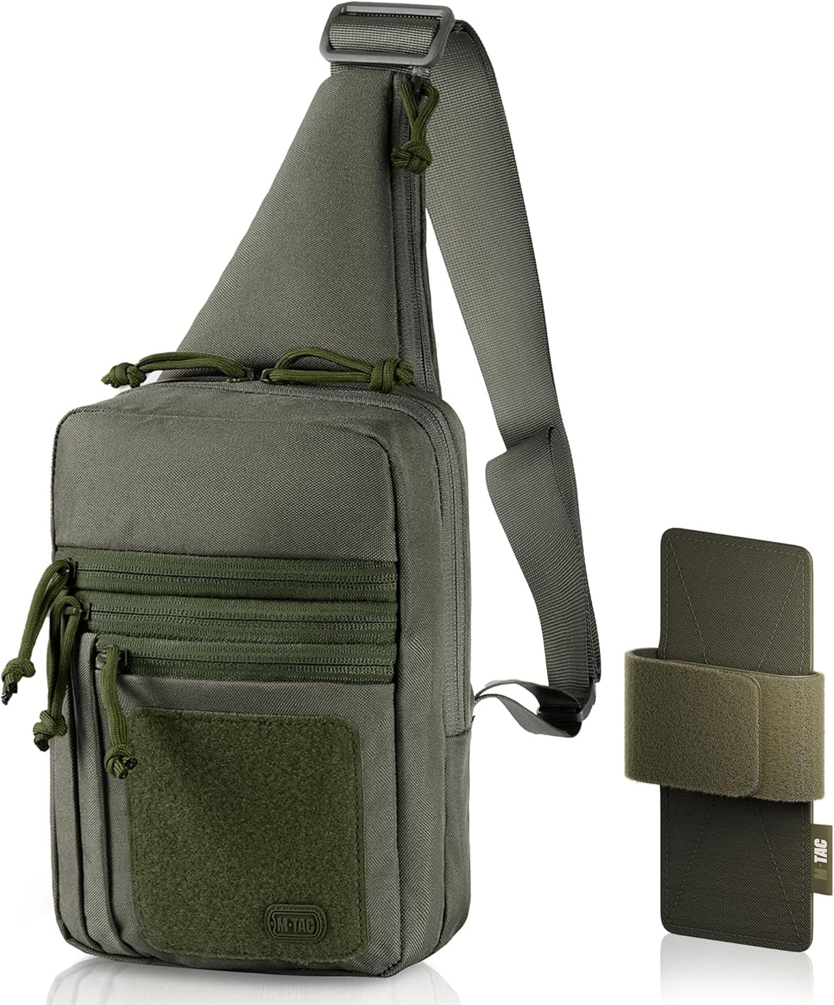 CCW Sling Bag for Men & Women - EDC Shoulder Bag Tactical - Crossbody Concealed Carry Bag - Mens Chest Pack (Olive Loop Panel)