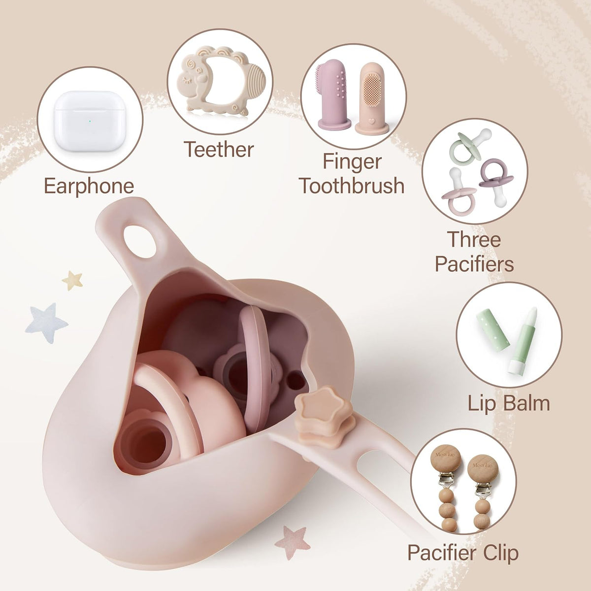 Silicone Pacifier Holder Case: Cute Portable Pacifier Case, 2 Pack