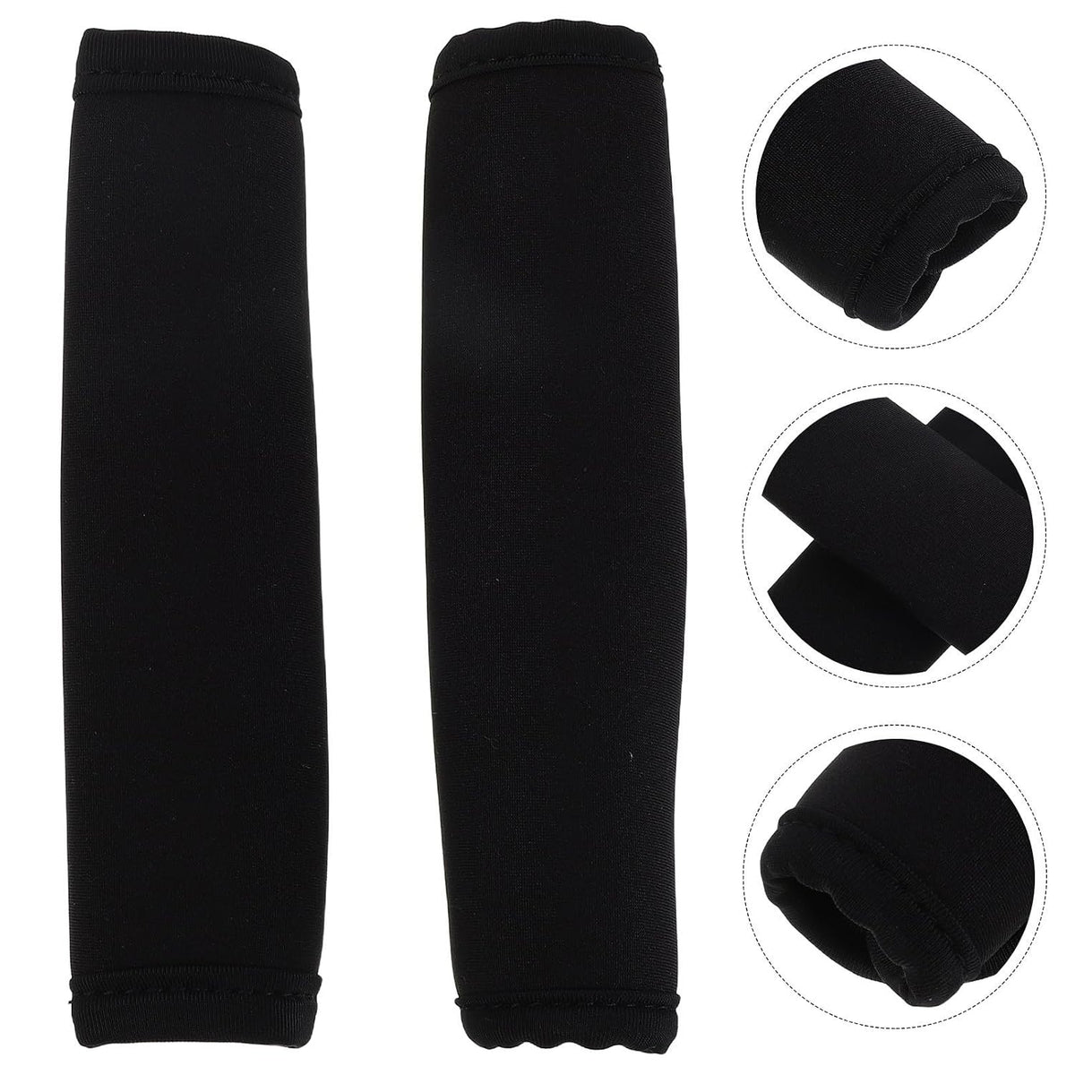 2pcs Universal Black Fabric Stroller Handle Cover with Stylish Upgrade, Soft Handlebar Protector Sleeve for Pram, for Outdoor Walks, Year-Round Use