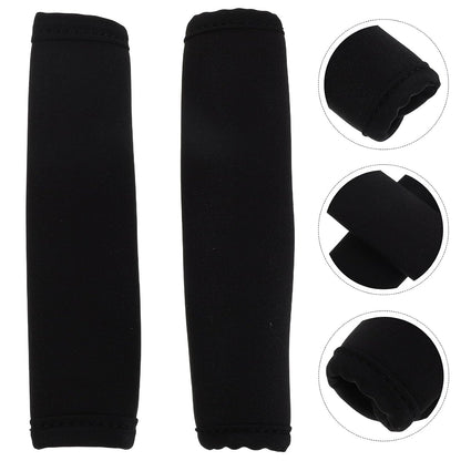 2pcs Universal Black Fabric Stroller Handle Cover with Stylish Upgrade, Soft Handlebar Protector Sleeve for Pram, for Outdoor Walks, Year-Round Use