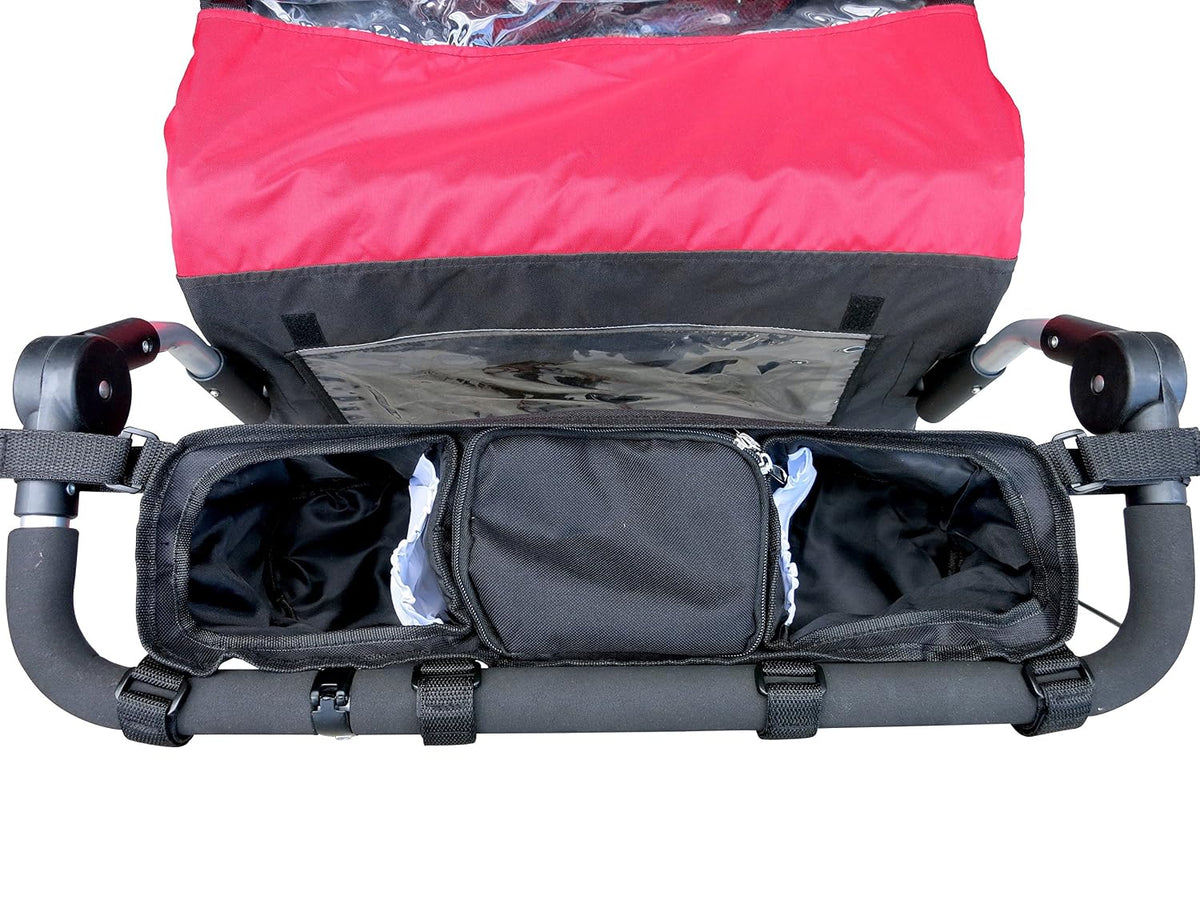 Booyah Double Stroller Organizer - Fits Clevr, Aosom & Best Choice Double Baby & Pet Strollers