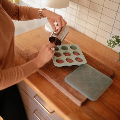 Silicone Baby Food Freezer Tray with Lid | 9 Cups x 1.5oz | BPA Free Storage Container (Blush)