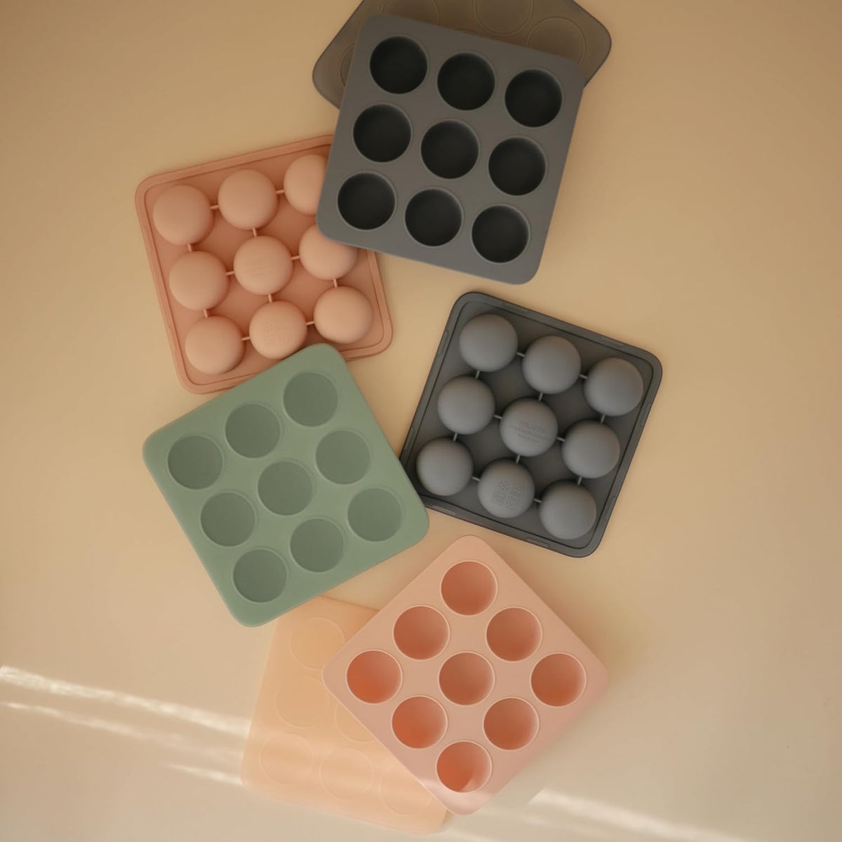 Silicone Baby Food Freezer Tray with Lid | 9 Cups x 1.5oz | BPA Free Storage Container (Blush)