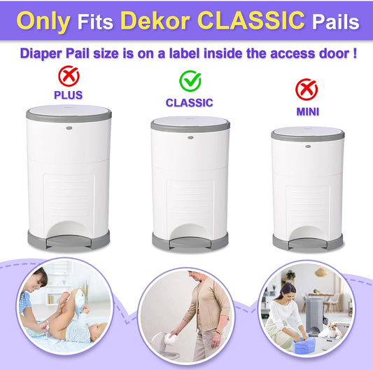 Diaper Pail Refill Bags Fits Dekor Classic 8 Pack for 5544 Diapers