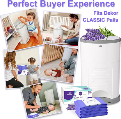 Diaper Pail Refill Bags Fits Dekor Classic 8 Pack for 5544 Diapers