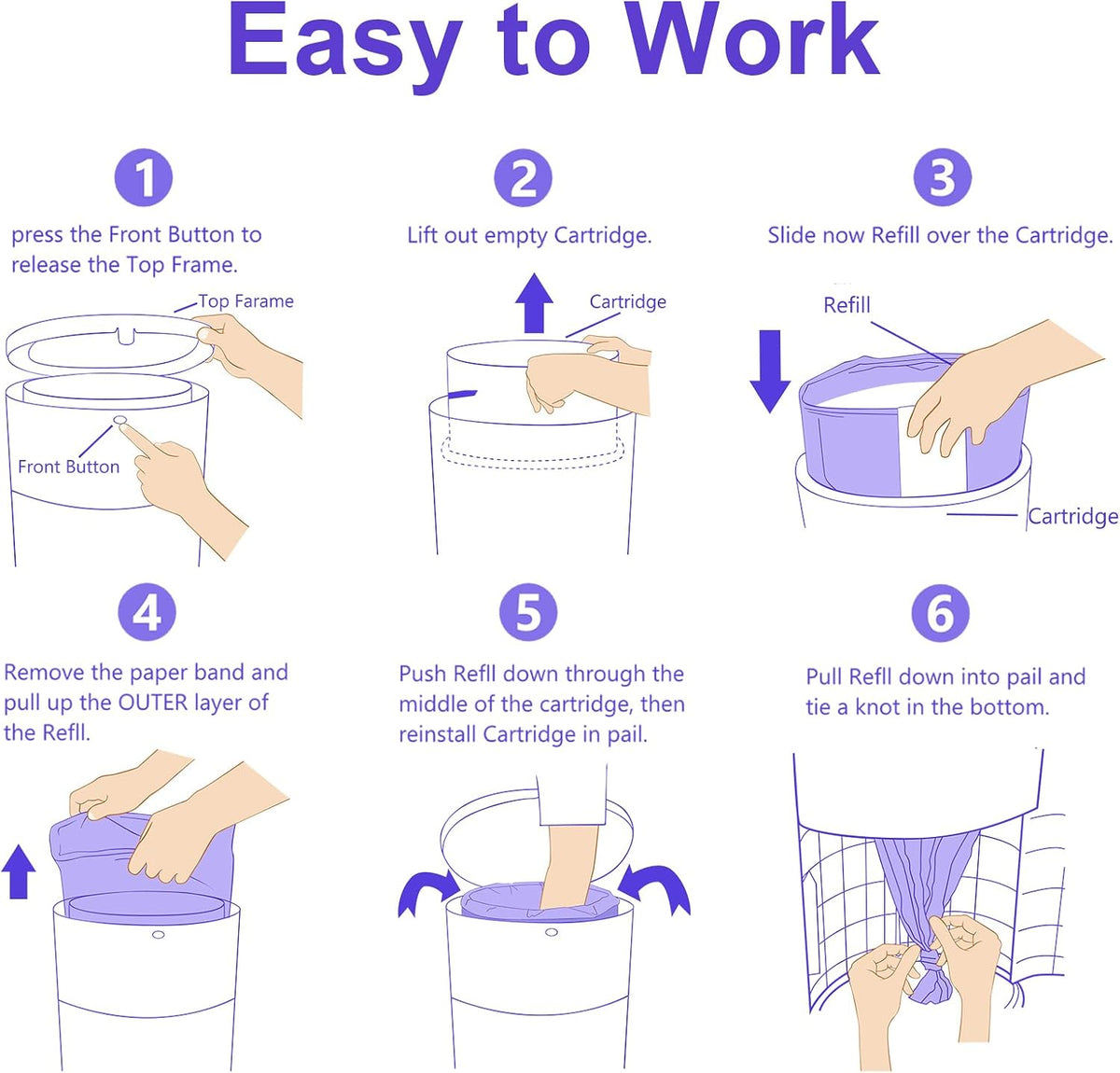 Diaper Pail Refill Bags Fits Dekor Classic 8 Pack for 5544 Diapers