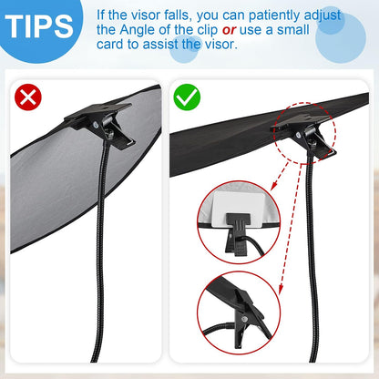 2 Pcs Laptop Sun Shade Black, Monitor Visor with Adjustable Clips