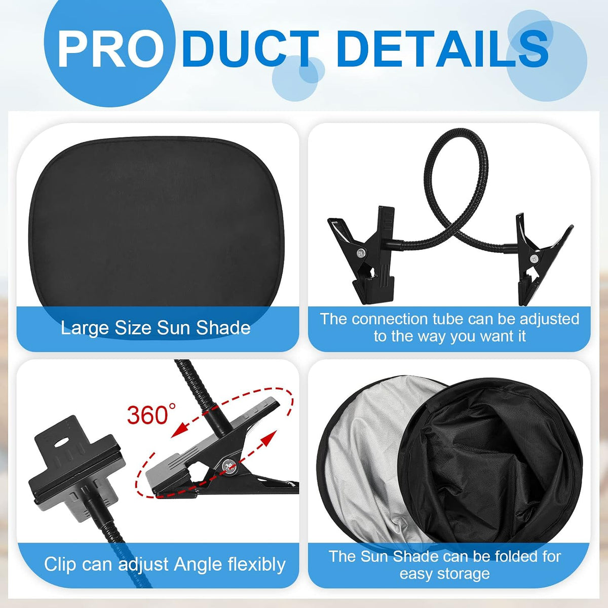2 Pcs Laptop Sun Shade Black, Monitor Visor with Adjustable Clips