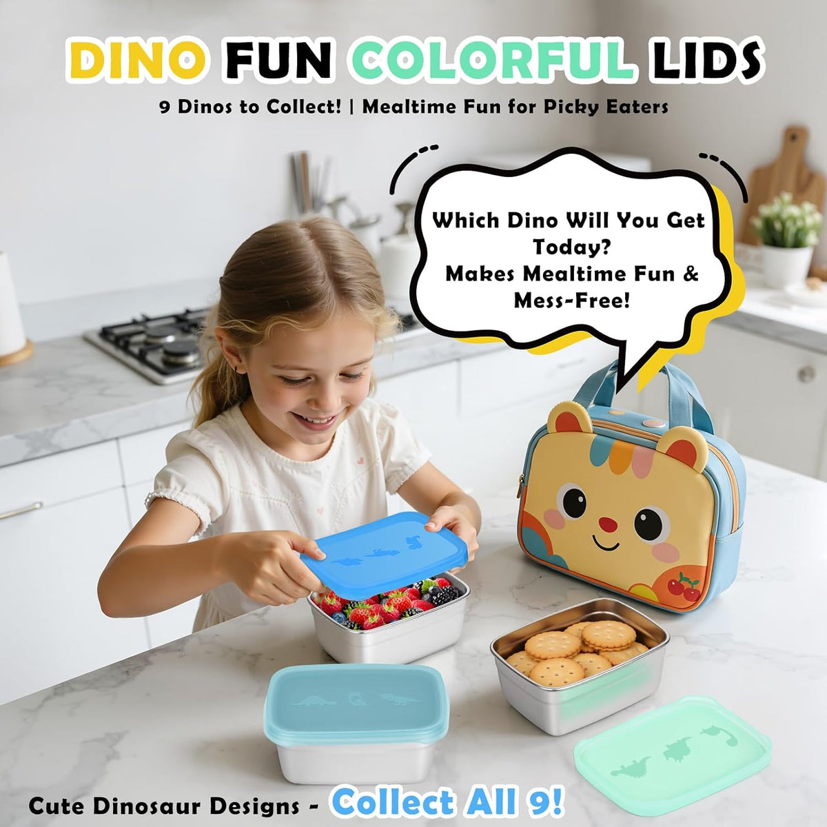 8oz Small (1 CUP) Stainless Steel Snack Containers for Kids | Reusable Easy Open Toddler Snack Containers with Silicone Lids | Stackable Toddler Lunch Box for Daycare, School and Travel