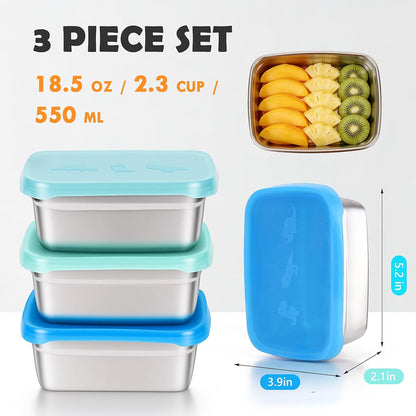 8oz Small (1 CUP) Stainless Steel Snack Containers for Kids | Reusable Easy Open Toddler Snack Containers with Silicone Lids | Stackable Toddler Lunch Box for Daycare, School and Travel