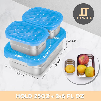 8oz Small (1 CUP) Stainless Steel Snack Containers for Kids | Reusable Easy Open Toddler Snack Containers with Silicone Lids | Stackable Toddler Lunch Box for Daycare, School and Travel