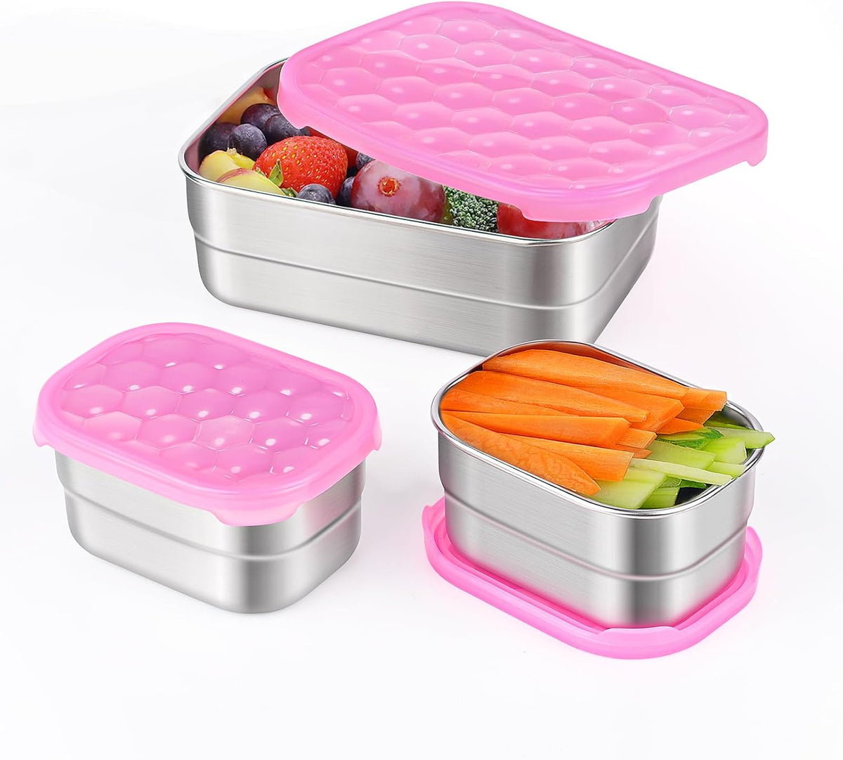 8oz Small (1 CUP) Stainless Steel Snack Containers for Kids | Reusable Easy Open Toddler Snack Containers with Silicone Lids | Stackable Toddler Lunch Box for Daycare, School and Travel