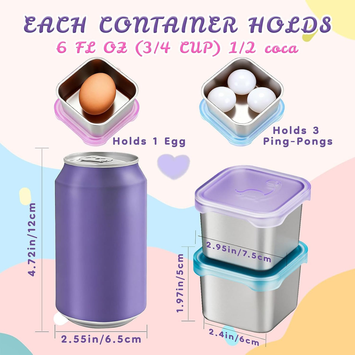 8oz Small (1 CUP) Stainless Steel Snack Containers for Kids | Reusable Easy Open Toddler Snack Containers with Silicone Lids | Stackable Toddler Lunch Box for Daycare, School and Travel