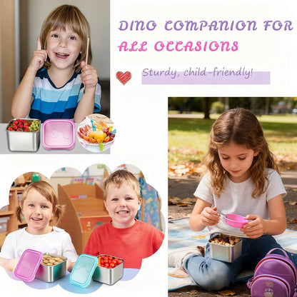 8oz Small (1 CUP) Stainless Steel Snack Containers for Kids | Reusable Easy Open Toddler Snack Containers with Silicone Lids | Stackable Toddler Lunch Box for Daycare, School and Travel
