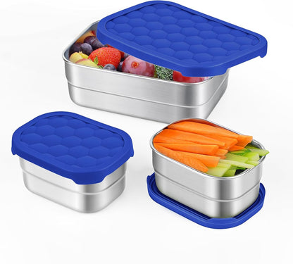 8oz Small (1 CUP) Stainless Steel Snack Containers for Kids | Reusable Easy Open Toddler Snack Containers with Silicone Lids | Stackable Toddler Lunch Box for Daycare, School and Travel
