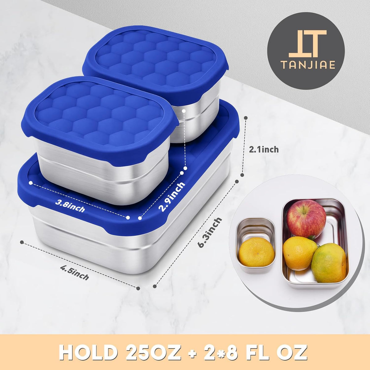 8oz Small (1 CUP) Stainless Steel Snack Containers for Kids | Reusable Easy Open Toddler Snack Containers with Silicone Lids | Stackable Toddler Lunch Box for Daycare, School and Travel