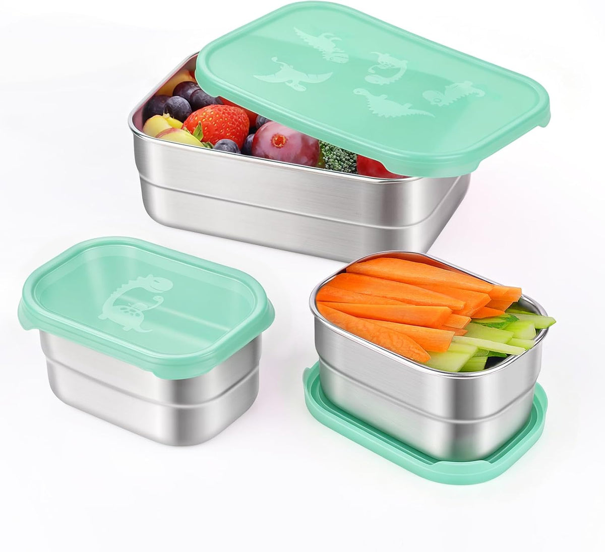 8oz Small (1 CUP) Stainless Steel Snack Containers for Kids | Reusable Easy Open Toddler Snack Containers with Silicone Lids | Stackable Toddler Lunch Box for Daycare, School and Travel