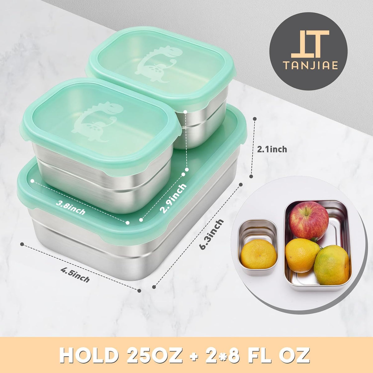 8oz Small (1 CUP) Stainless Steel Snack Containers for Kids | Reusable Easy Open Toddler Snack Containers with Silicone Lids | Stackable Toddler Lunch Box for Daycare, School and Travel