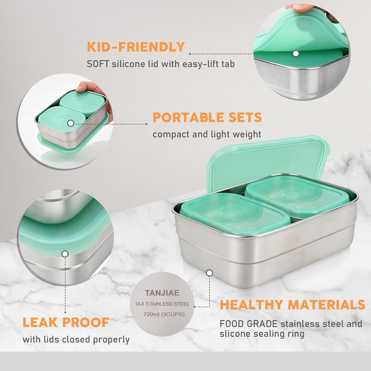 8oz Small (1 CUP) Stainless Steel Snack Containers for Kids | Reusable Easy Open Toddler Snack Containers with Silicone Lids | Stackable Toddler Lunch Box for Daycare, School and Travel