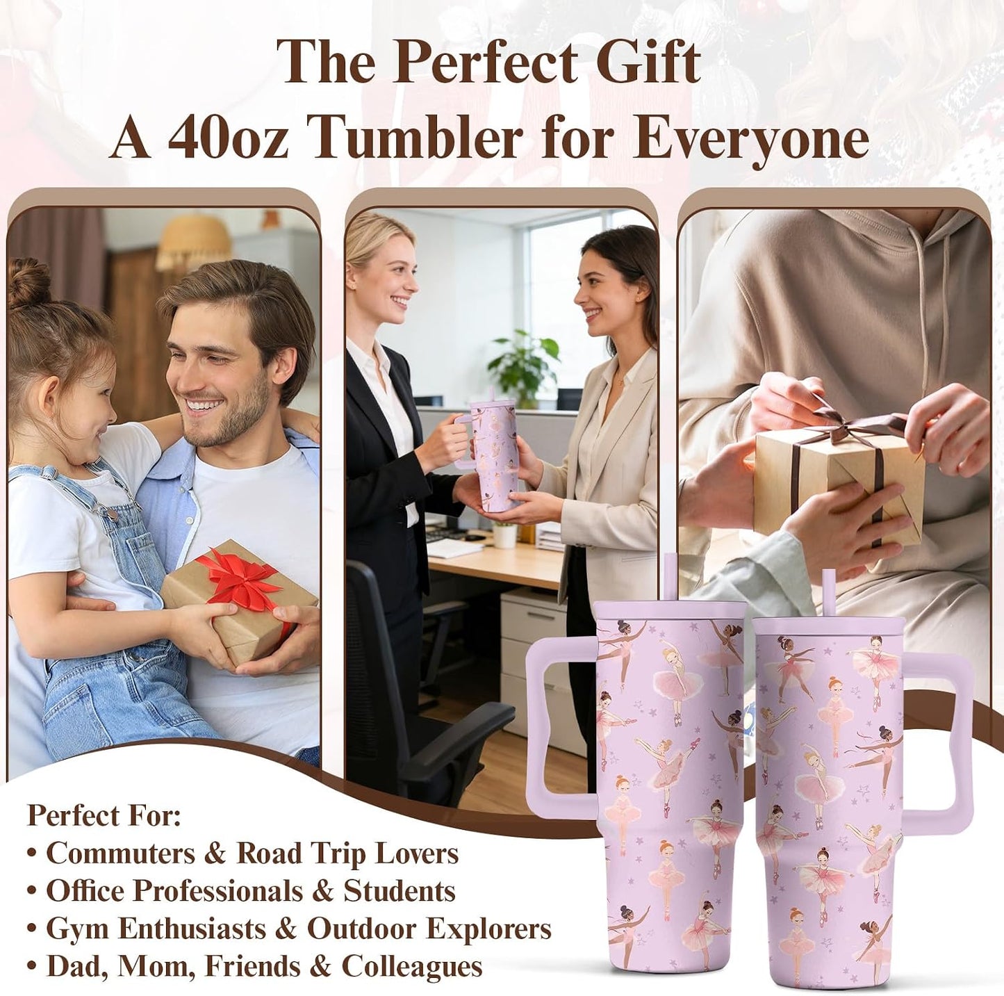 Gifts for Women Employees from Boss - Difference Maker Tumbler 40oz with Handle and Straw, Female Employee Appreciation Gift, Thank You Tumbler for Women, Staff Christmas Gift