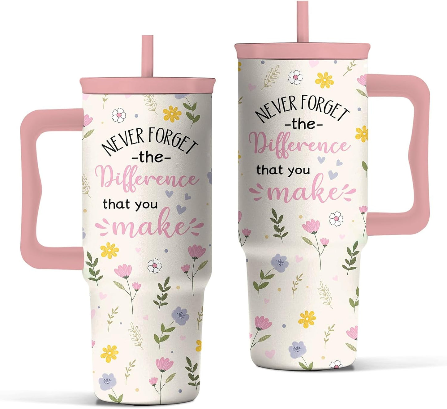 Gifts for Women Employees from Boss - Difference Maker Tumbler 40oz with Handle and Straw, Female Employee Appreciation Gift, Thank You Tumbler for Women, Staff Christmas Gift