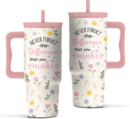 Gifts for Women Employees from Boss - Difference Maker Tumbler 40oz with Handle and Straw, Female Employee Appreciation Gift, Thank You Tumbler for Women, Staff Christmas Gift