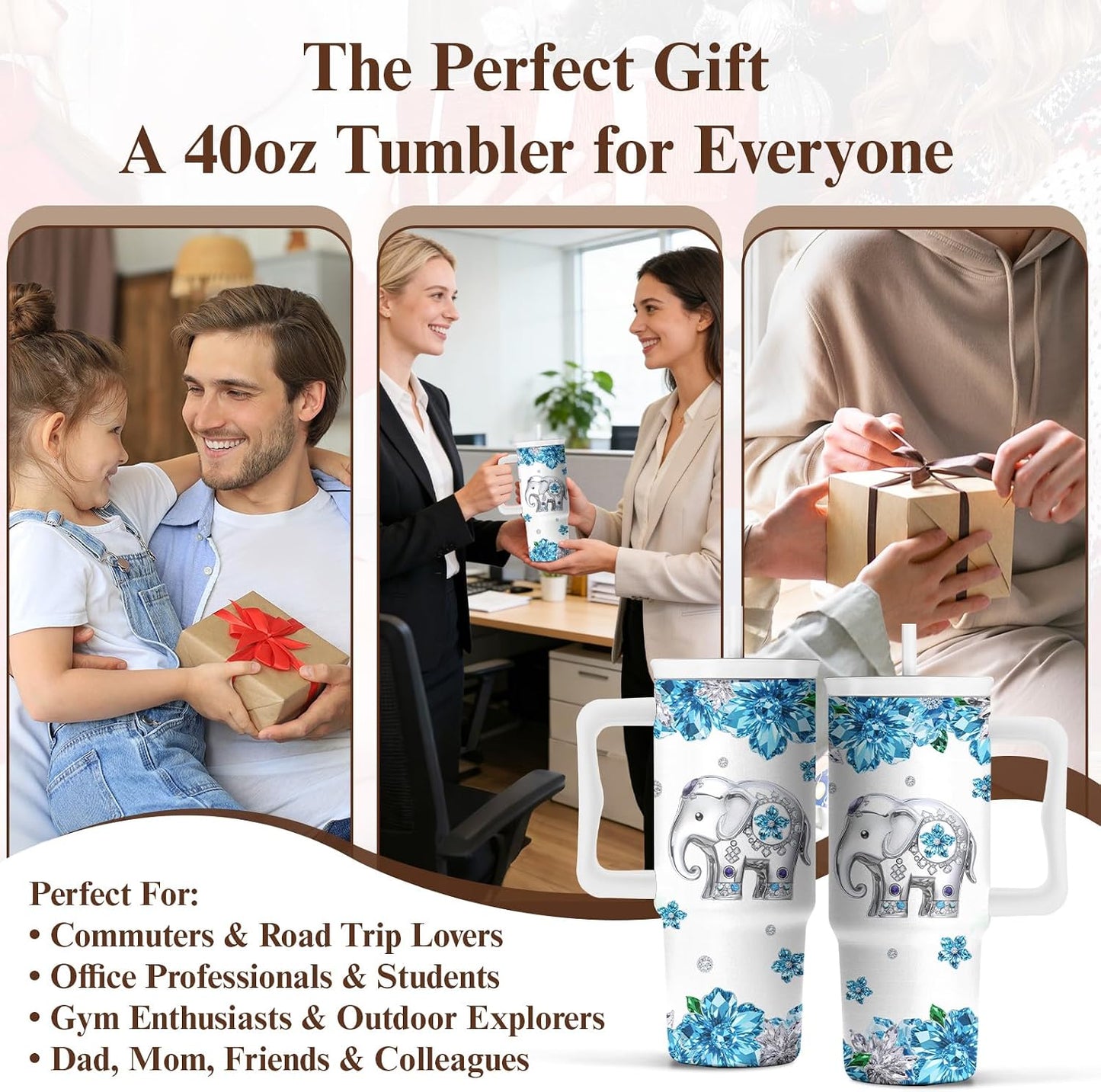 Gifts for Women Employees from Boss - Difference Maker Tumbler 40oz with Handle and Straw, Female Employee Appreciation Gift, Thank You Tumbler for Women, Staff Christmas Gift