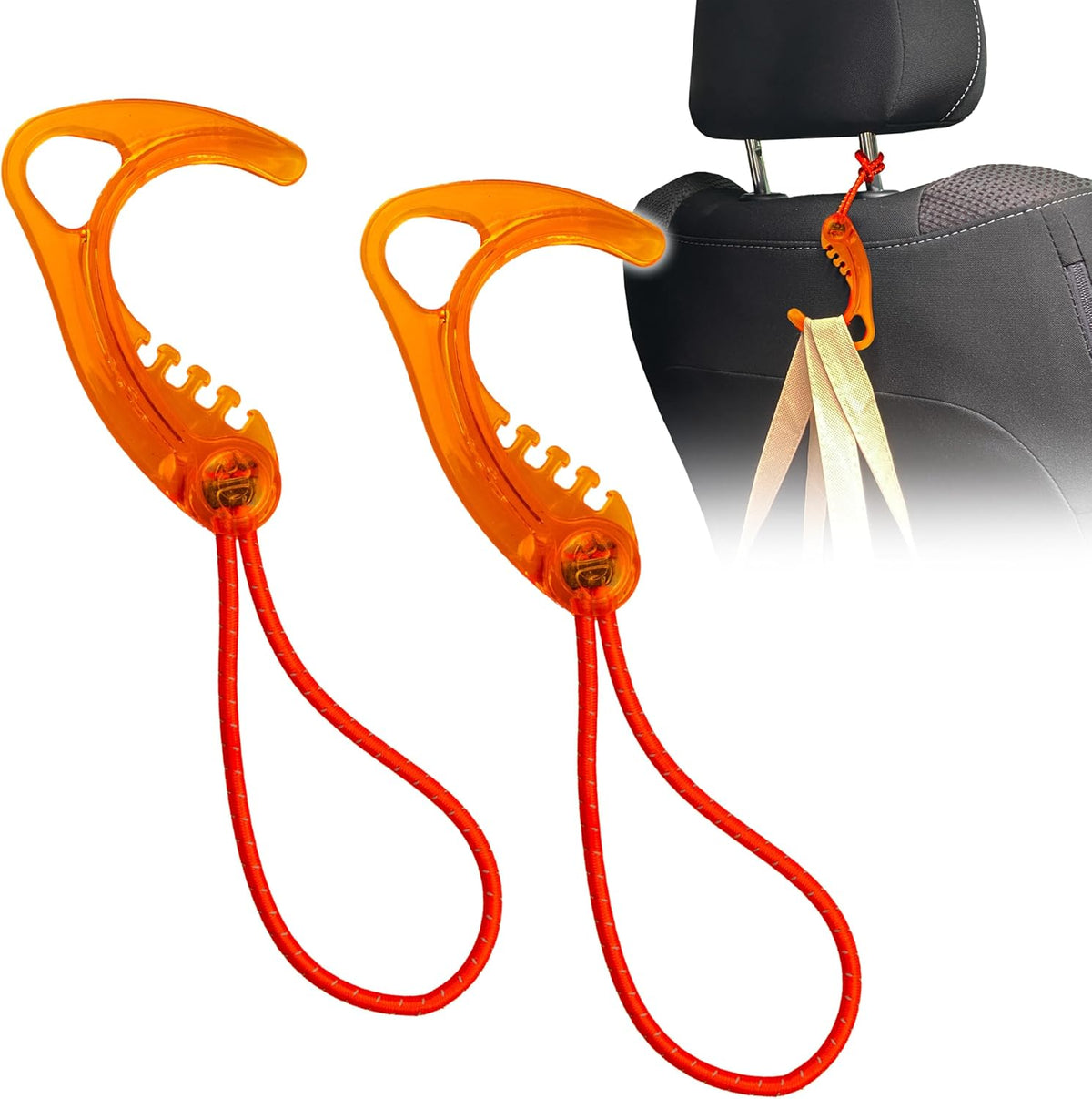 Gear Hook Orange — S Hook for Backpacks, Cars, Stollers, Purses, and Closet Storage, S Carabiner and Hero Clip Heavy Duty Alternative, S Carabiner Clip, S Hook for Quick and Easy Use