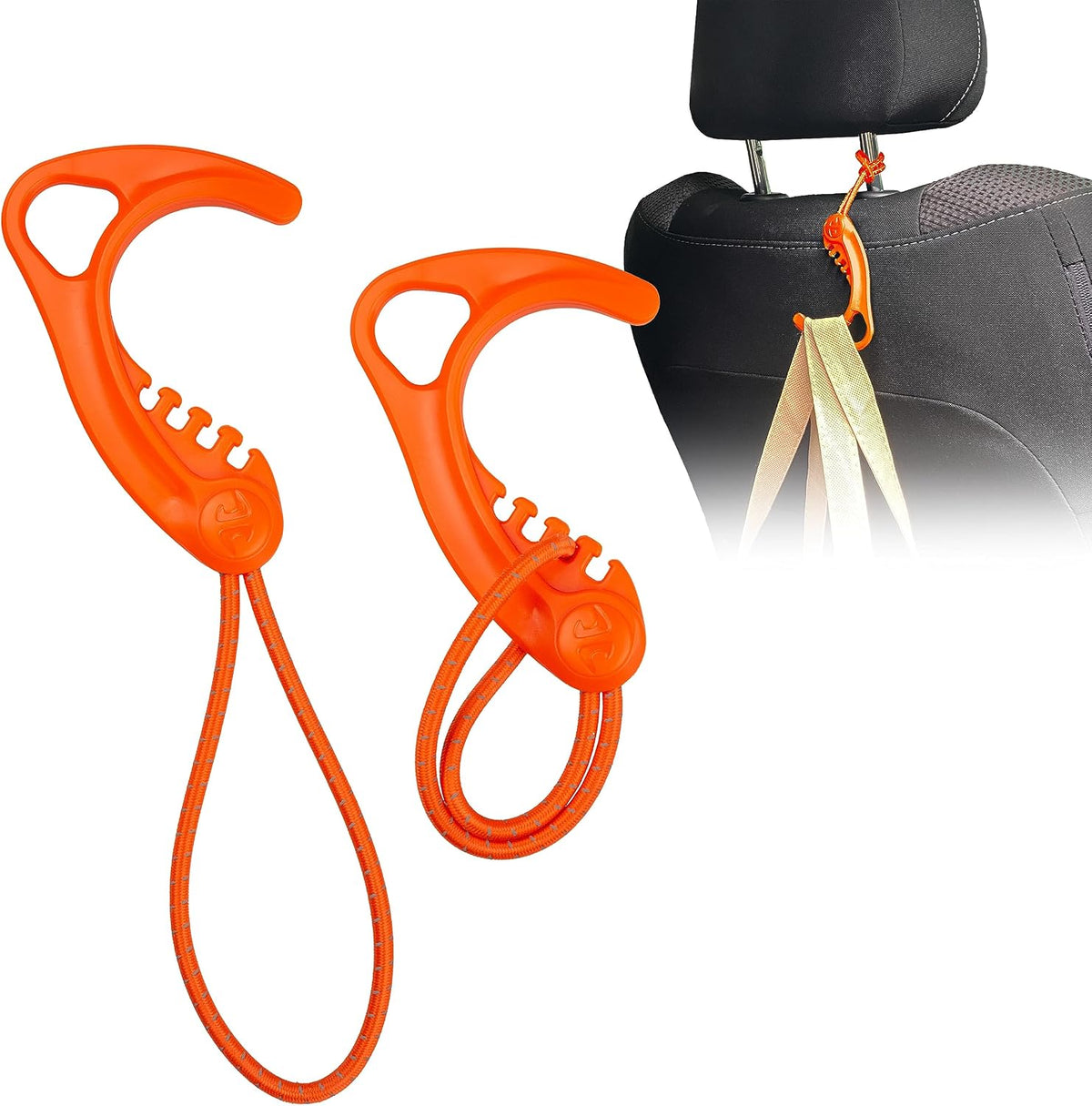 Gear Hook Orange — S Hook for Backpacks, Cars, Stollers, Purses, and Closet Storage, S Carabiner and Hero Clip Heavy Duty Alternative, S Carabiner Clip, S Hook for Quick and Easy Use