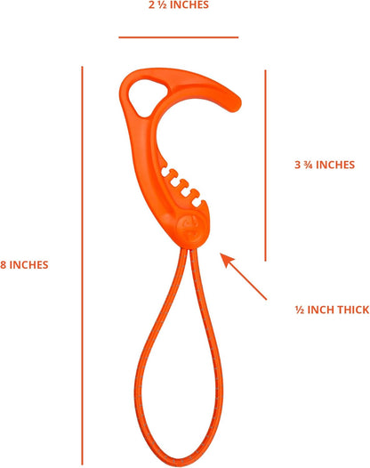 Gear Hook Orange — S Hook for Backpacks, Cars, Stollers, Purses, and Closet Storage, S Carabiner and Hero Clip Heavy Duty Alternative, S Carabiner Clip, S Hook for Quick and Easy Use