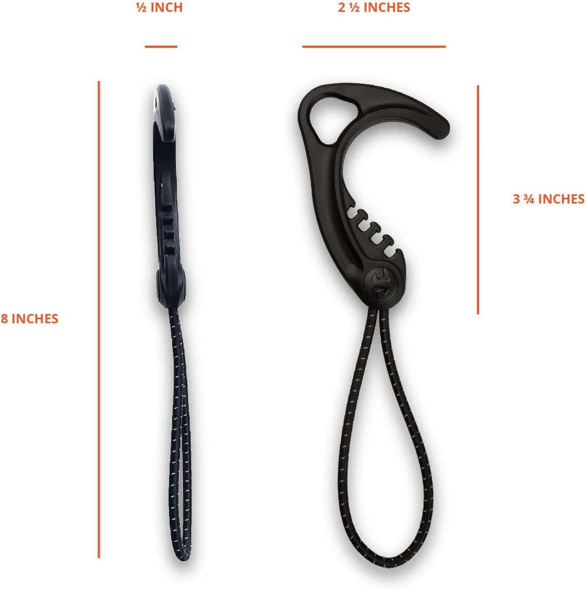 Gear Hook Orange — S Hook for Backpacks, Cars, Stollers, Purses, and Closet Storage, S Carabiner and Hero Clip Heavy Duty Alternative, S Carabiner Clip, S Hook for Quick and Easy Use