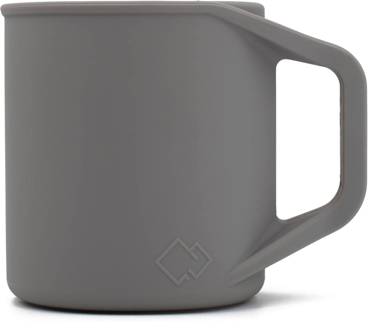 Silicone Coffee Cup - Food Grade Silicone Camping Mug with Handle - Portable, Collapsible Coffee Mug - BPA Free, Dishwasher Safe and Microwave Safe 12- oz (Slate Blue, 1 Pack)