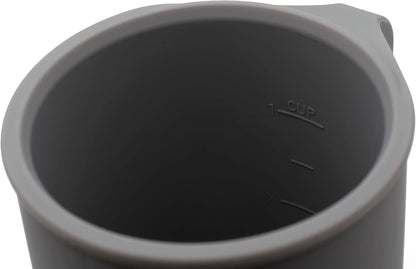 Silicone Coffee Cup - Food Grade Silicone Camping Mug with Handle - Portable, Collapsible Coffee Mug - BPA Free, Dishwasher Safe and Microwave Safe 12- oz (Slate Blue, 1 Pack)