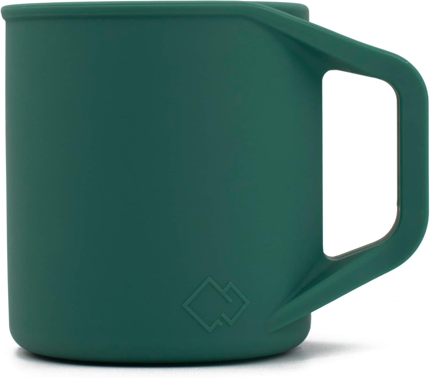 Silicone Coffee Cup - Food Grade Silicone Camping Mug with Handle - Portable, Collapsible Coffee Mug - BPA Free, Dishwasher Safe and Microwave Safe 12- oz (Slate Blue, 1 Pack)